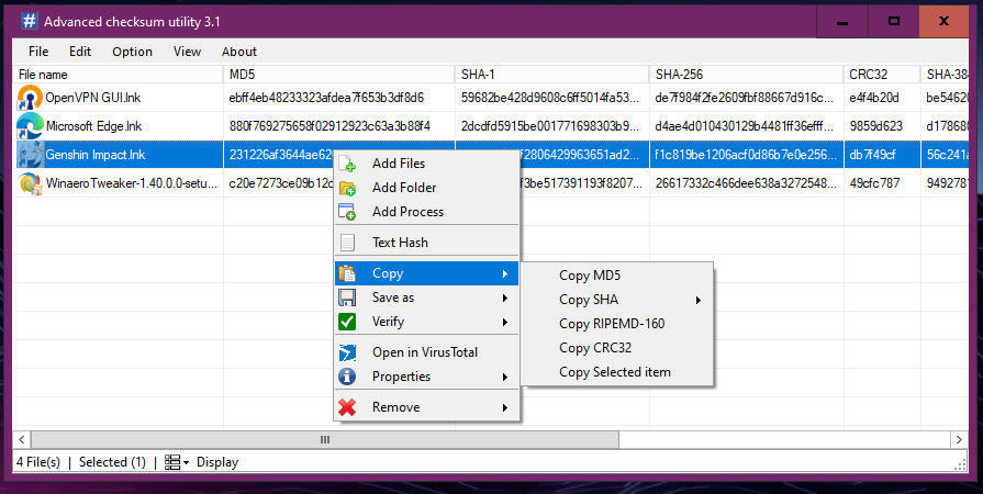 Advanced Checksum Utility